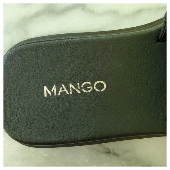 Mango Pala Black Leather Slide Sandals Size 36 - Picture 9 of 12